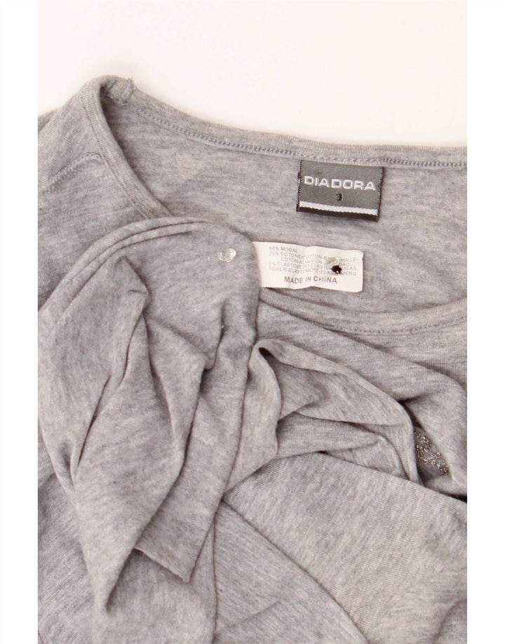 Diadora Womens T-Shirt Top US 3 Small Grey Modal