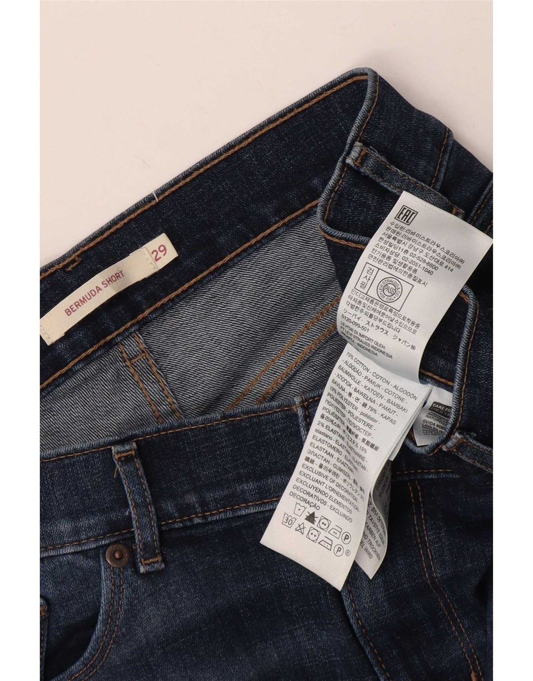 Levi's Womens Bermuda Denim Shorts W29 Medium Blue Cotton