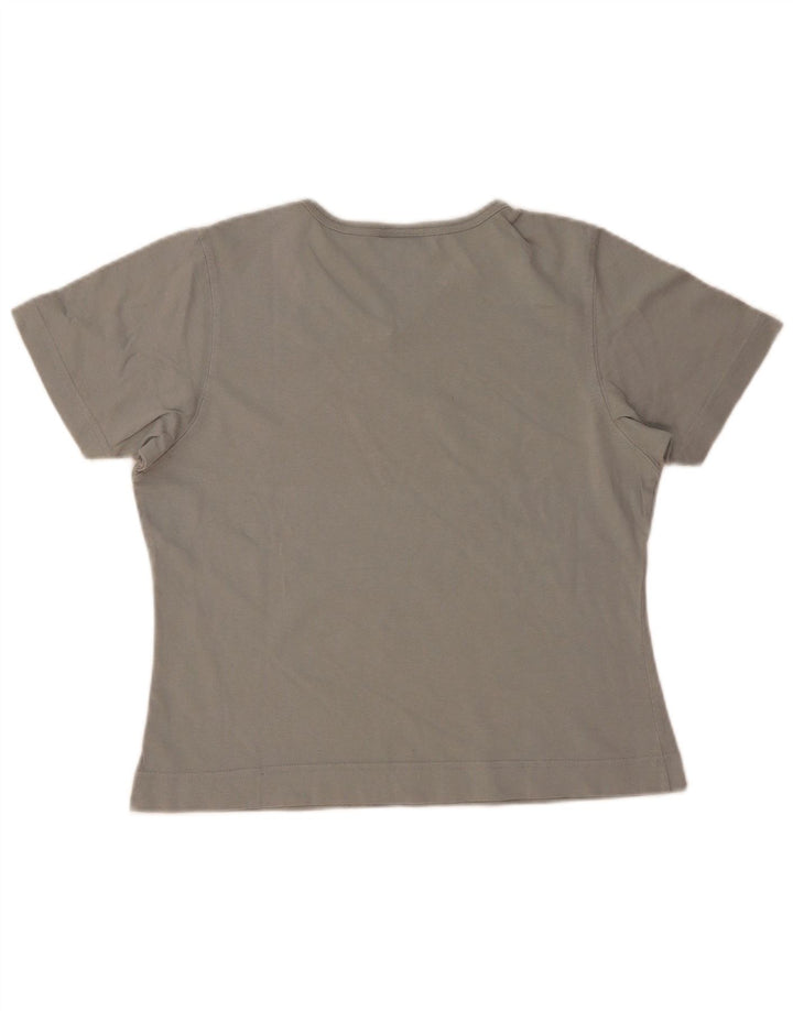 Adidas Womens T-Shirt Top UK 12 Medium Grey Cotton