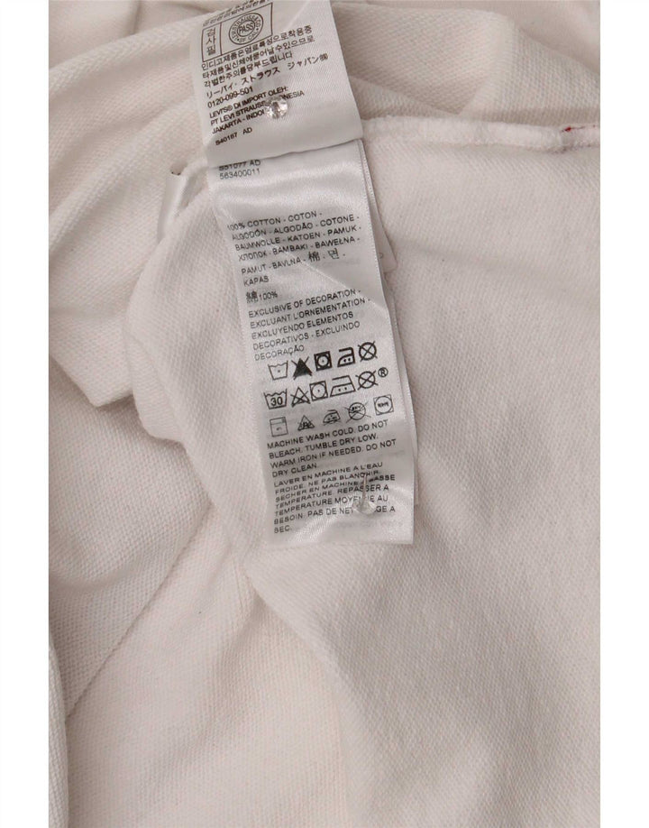 Levi's Womens Oversized Crop Sweatshirt Jumper UK 14 Large White Striped