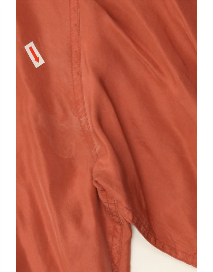 SINFUL Mens Short Sleeve Shirt Large Orange Silk Vintage Sinful and Second-Hand Sinful from Messina Hembry 