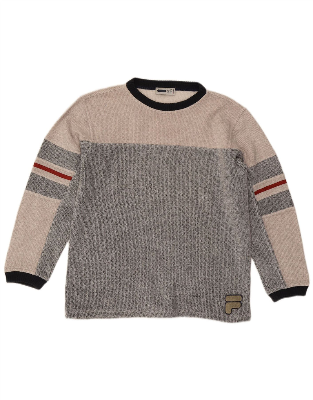 Fila Boys Sweatshirt Jumper 13-14 Years Large Grey Colourblock
