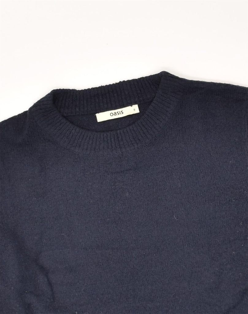 OASIS Womens Crew Neck Jumper Sweater UK 10 Small Navy Blue Polyamide | Vintage Oasis | Thrift | Second-Hand Oasis | Used Clothing | Messina Hembry 