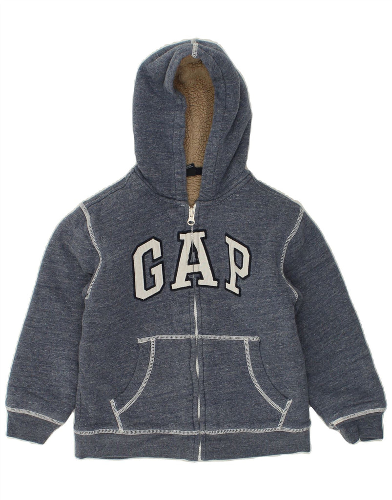 GAP Boys Graphic Zip Hoodie Sweater 6-7 Years Blue Cotton | Vintage Gap | Thrift | Second-Hand Gap | Used Clothing | Messina Hembry 