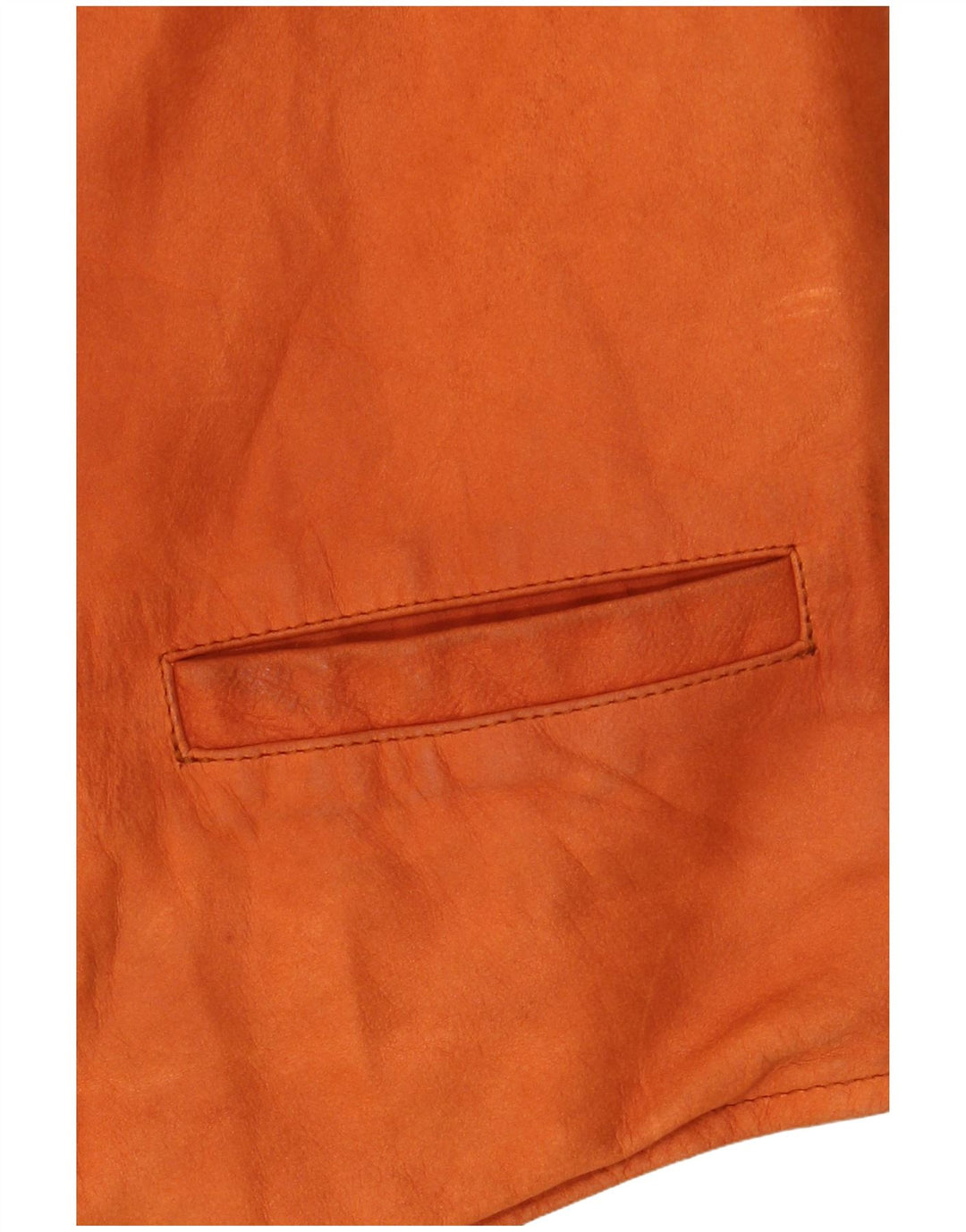 Vintage Mens Leather Waistcoat XL Brown Leather