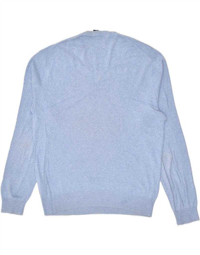 POLO RALPH LAUREN Mens V-Neck Jumper Sweater Small Blue Cotton | Vintage Polo Ralph Lauren | Thrift | Second-Hand Polo Ralph Lauren | Used Clothing | Messina Hembry 