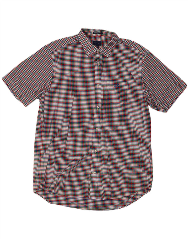 Gant Mens Short Sleeve Shirt Size 17 1/2 XL Multicoloured Gingham