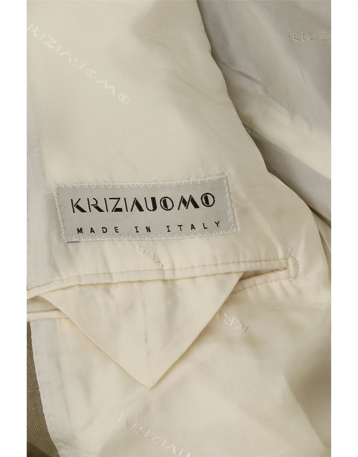 Krizia Mens 3 Button Blazer Jacket UK 38 Medium Khaki