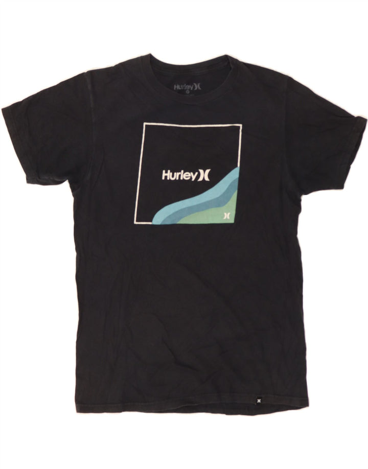 HURLEY Mens Graphic T-Shirt Top Medium Black Cotton Vintage Hurley and Second-Hand Hurley from Messina Hembry 