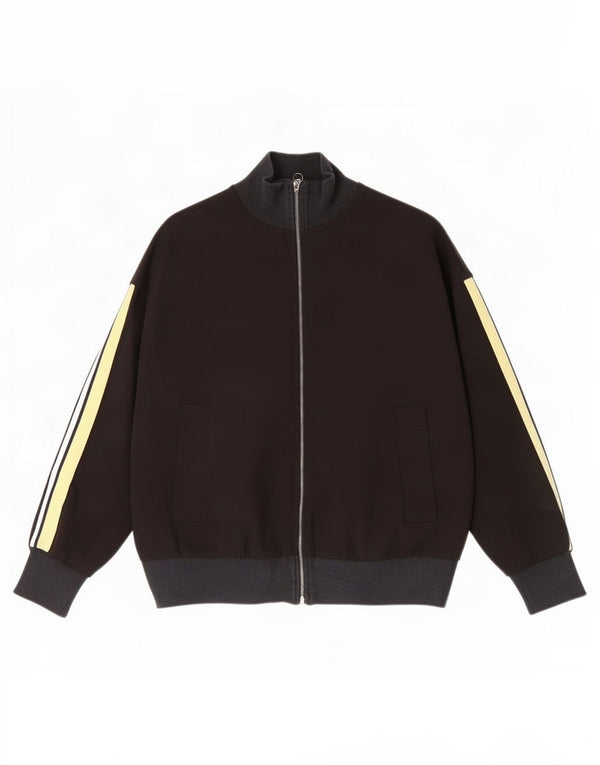 Zara Womens Tracksuit Top Jacket UK 14 Medium Black Striped