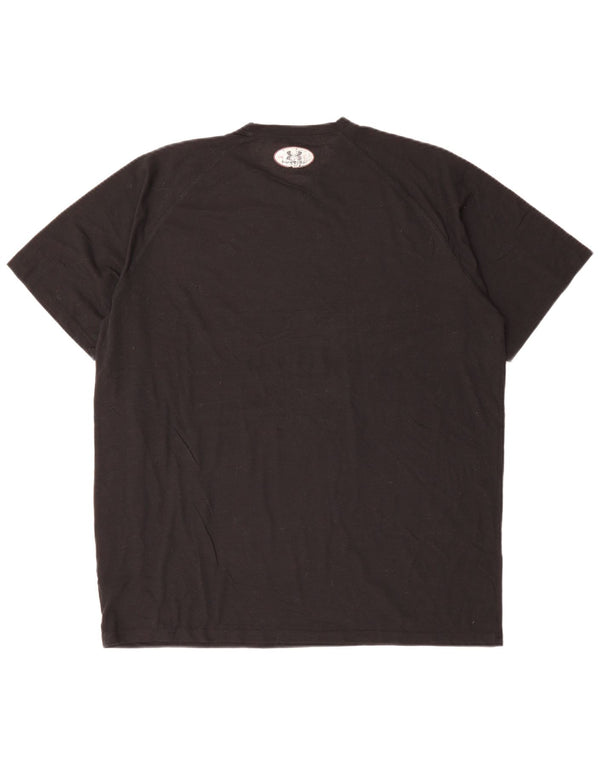 UNDER ARMOUR Mens Heat Gear T-Shirt Top Large Black Polyester