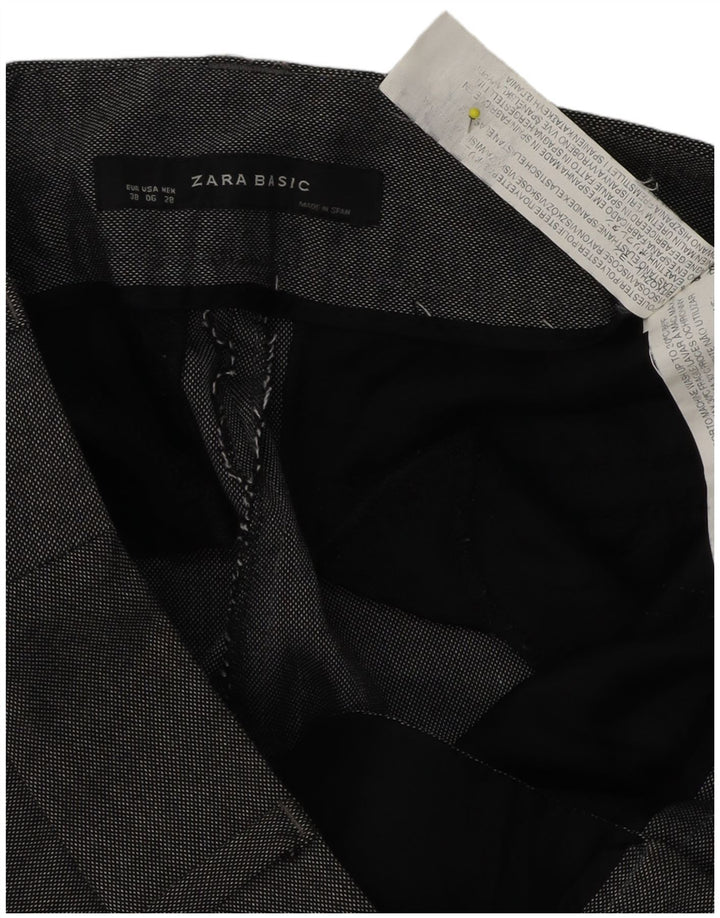 Zara Womens Straight Suit Trousers EU 38 Small W28 L31 Grey Polyester