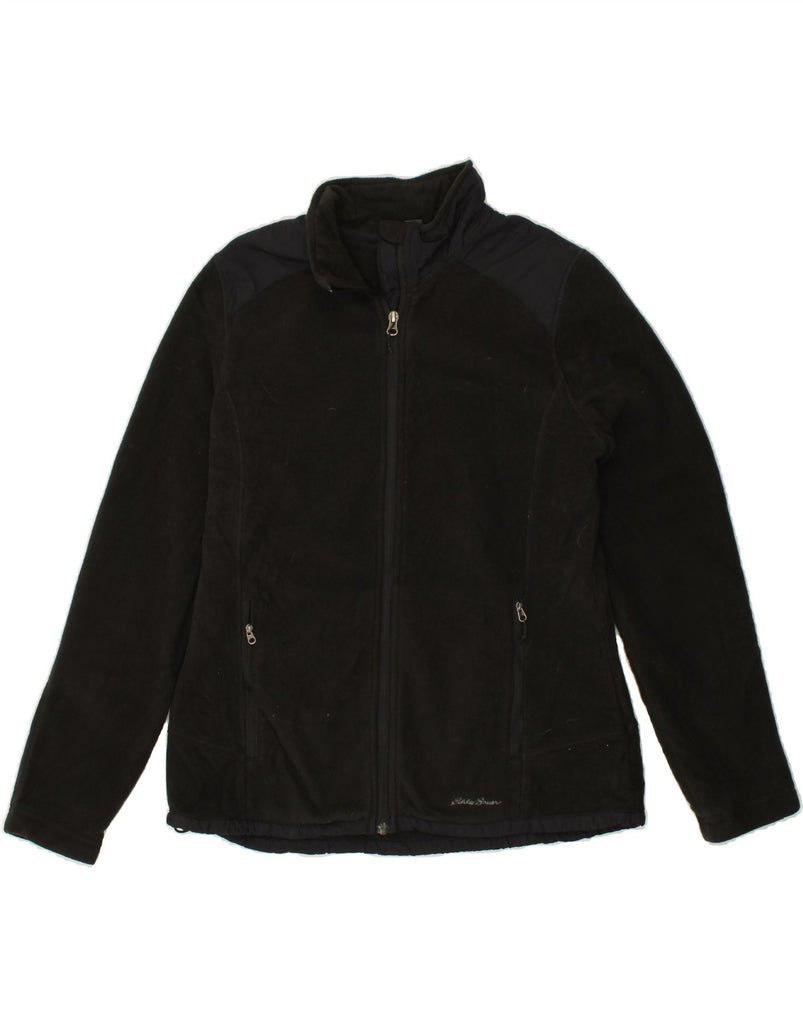 EDDIE BAUER Womens Fleece Jacket UK 16 Large Black Colourblock Polyester Vintage Eddie Bauer and Second-Hand Eddie Bauer from Messina Hembry 