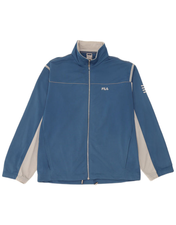 Fila Mens Tracksuit Top Jacket IT 46/48 Small Blue Colourblock Polyester
