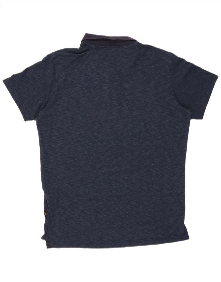 JACK WOLFSKIN Mens Polo Shirt UK 38 Small Navy Blue Flecked Polyester