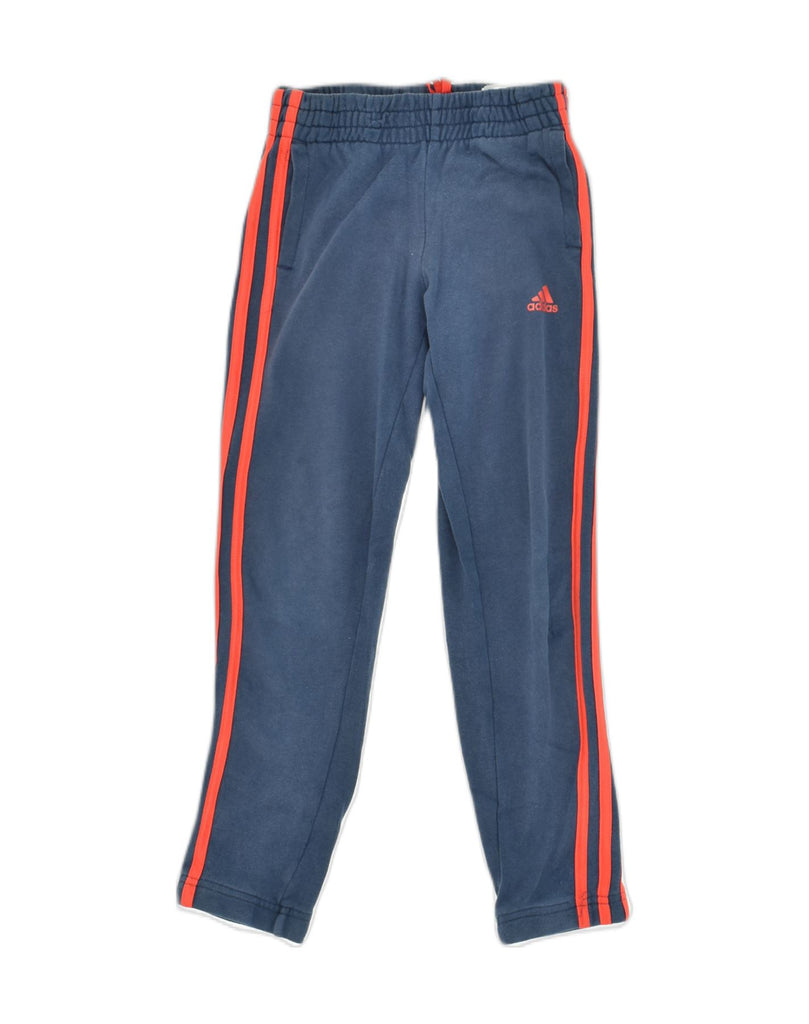 ADIDAS Boys Tracksuit Trousers 7-8 Years Blue Cotton | Vintage Adidas | Thrift | Second-Hand Adidas | Used Clothing | Messina Hembry 