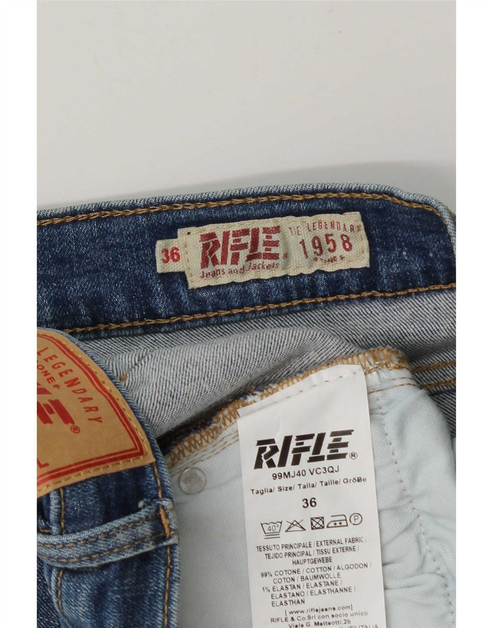 Rifle Mens Straight Jeans W36 L28 Blue Cotton