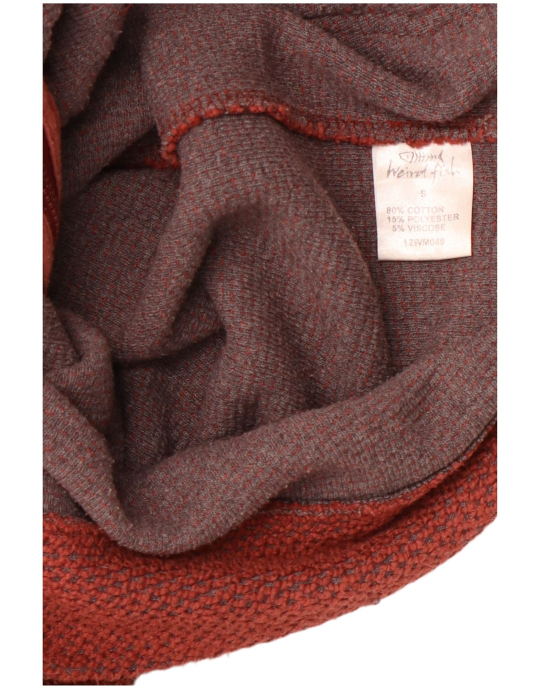 WEIRD FISH Mens Tracksuit Top Jacket Small Red Cotton