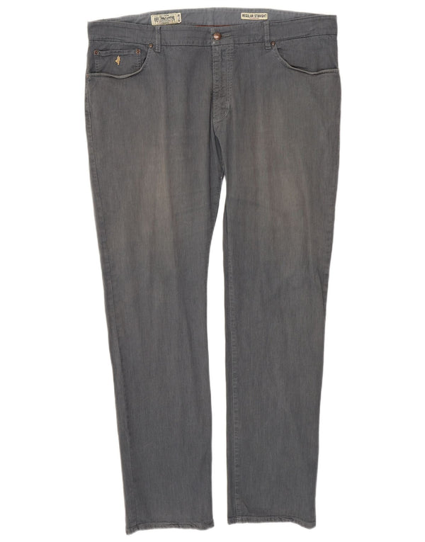 Marlboro Classics Mens Regular Straight Casual Trousers W42 L34 Grey Cotton