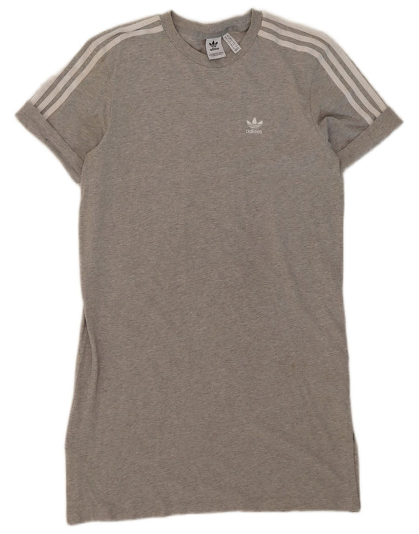 Adidas Womens Oversized T-Shirt Dress UK 10 Small Grey Cotton