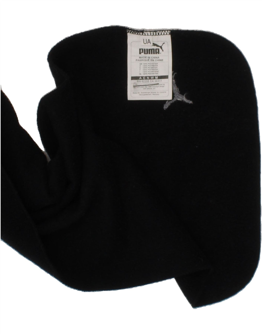 PUMA Mens Fleece Rectangle Scarf One Size Black Polyester Vintage Puma and Second-Hand Puma from Messina Hembry 