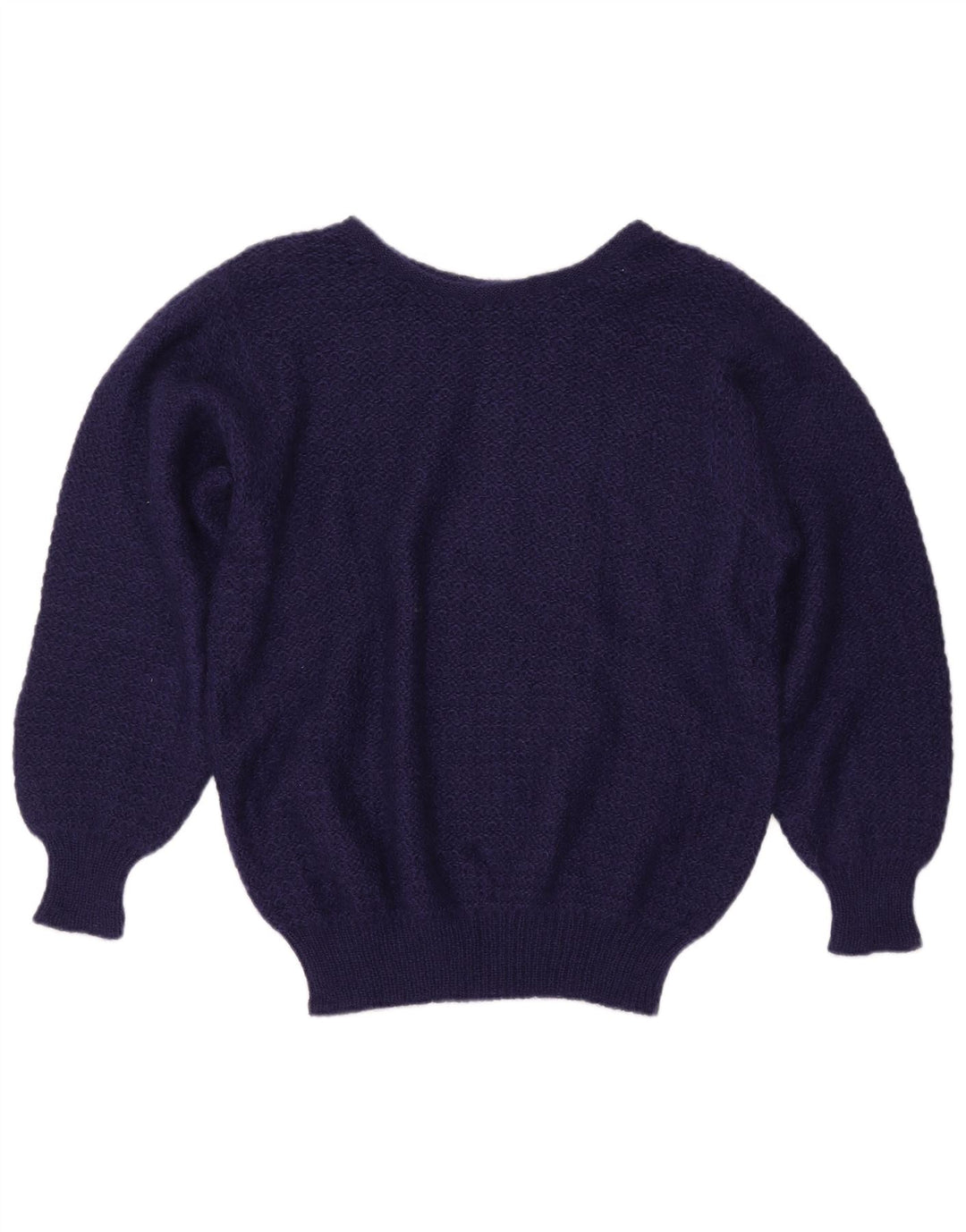 VINTAGE Womens Boat Neck Jumper Sweater UK 16 Large Navy Blue Mohair