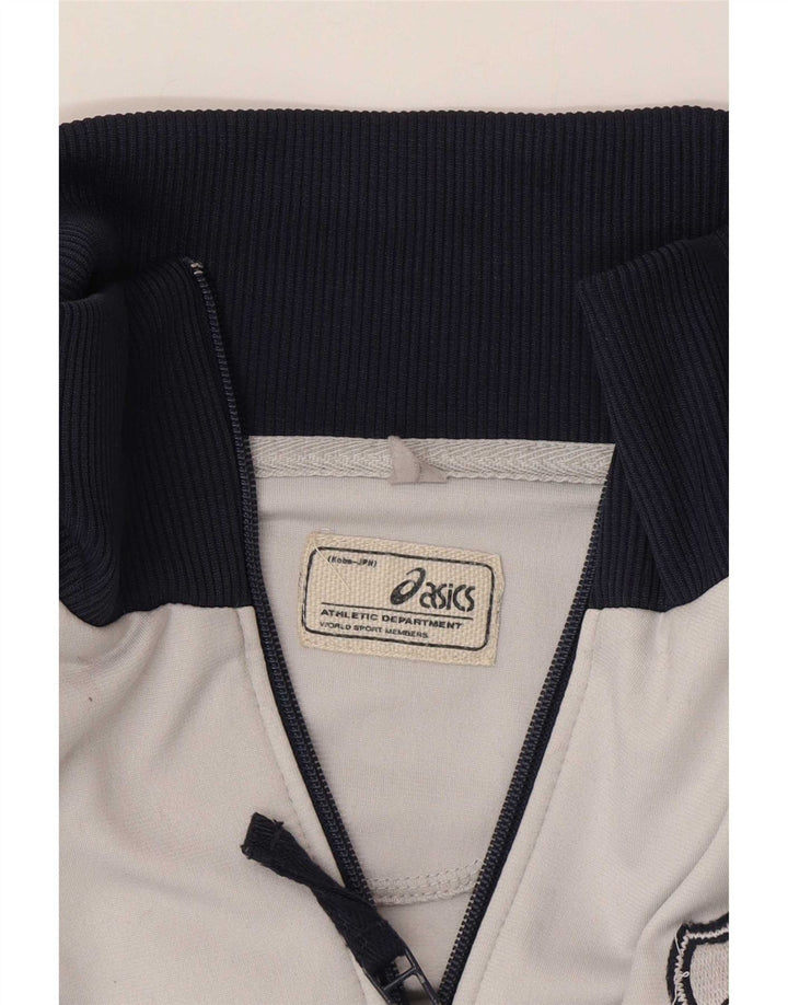 Asics Mens Tracksuit Top Jacket Large Grey Colourblock