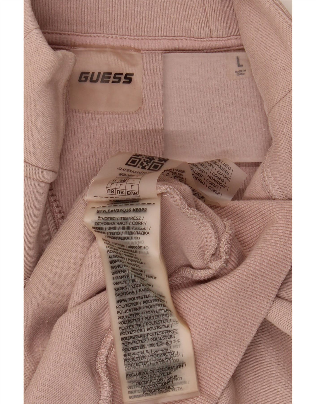 Guess Womens Graphic Tracksuit Top Jacket UK 16 Large Pink Colourblock