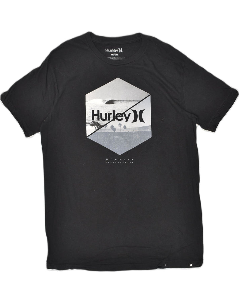 HURLEY Mens Graphic T-Shirt Top Large Black Cotton | Vintage Hurley | Thrift | Second-Hand Hurley | Used Clothing | Messina Hembry 