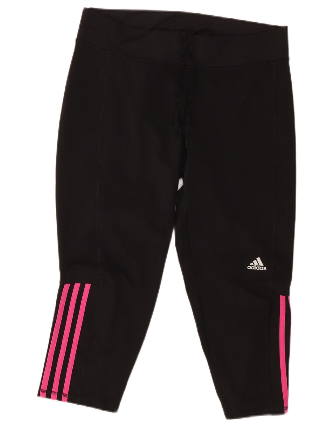 ADIDAS Womens Capri Tracksuit Trousers UK 16/18 Large  Black Polyester