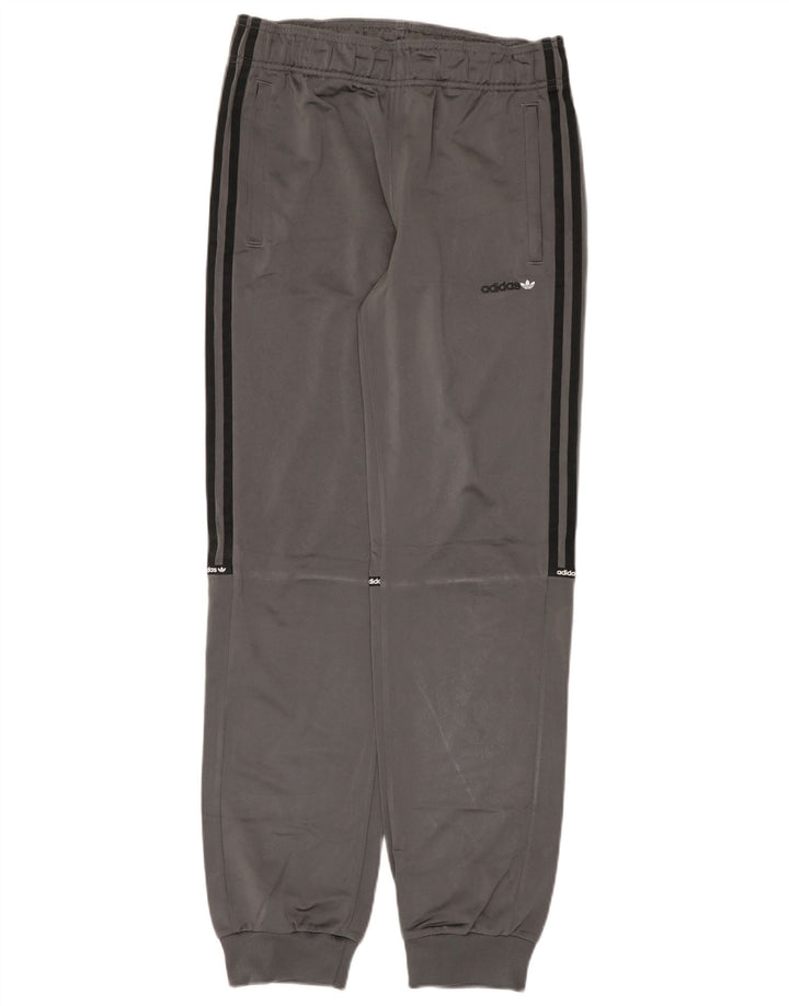 Adidas Boys Tracksuit Trousers Joggers 15-16 Years Grey Polyester