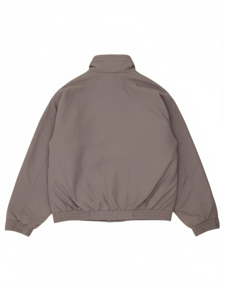 VINTAGE Mens Bomber Jacket IT 52 XL Grey Polyester