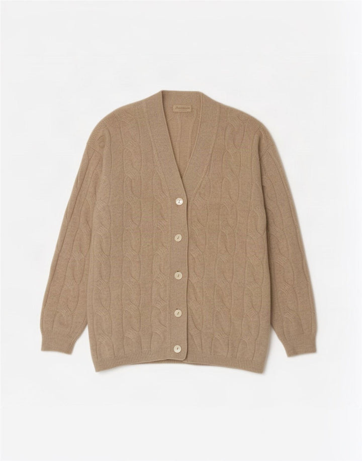 Ferramosca Womens Oversized Cardigan Sweater IT 46 Large Beige Wool