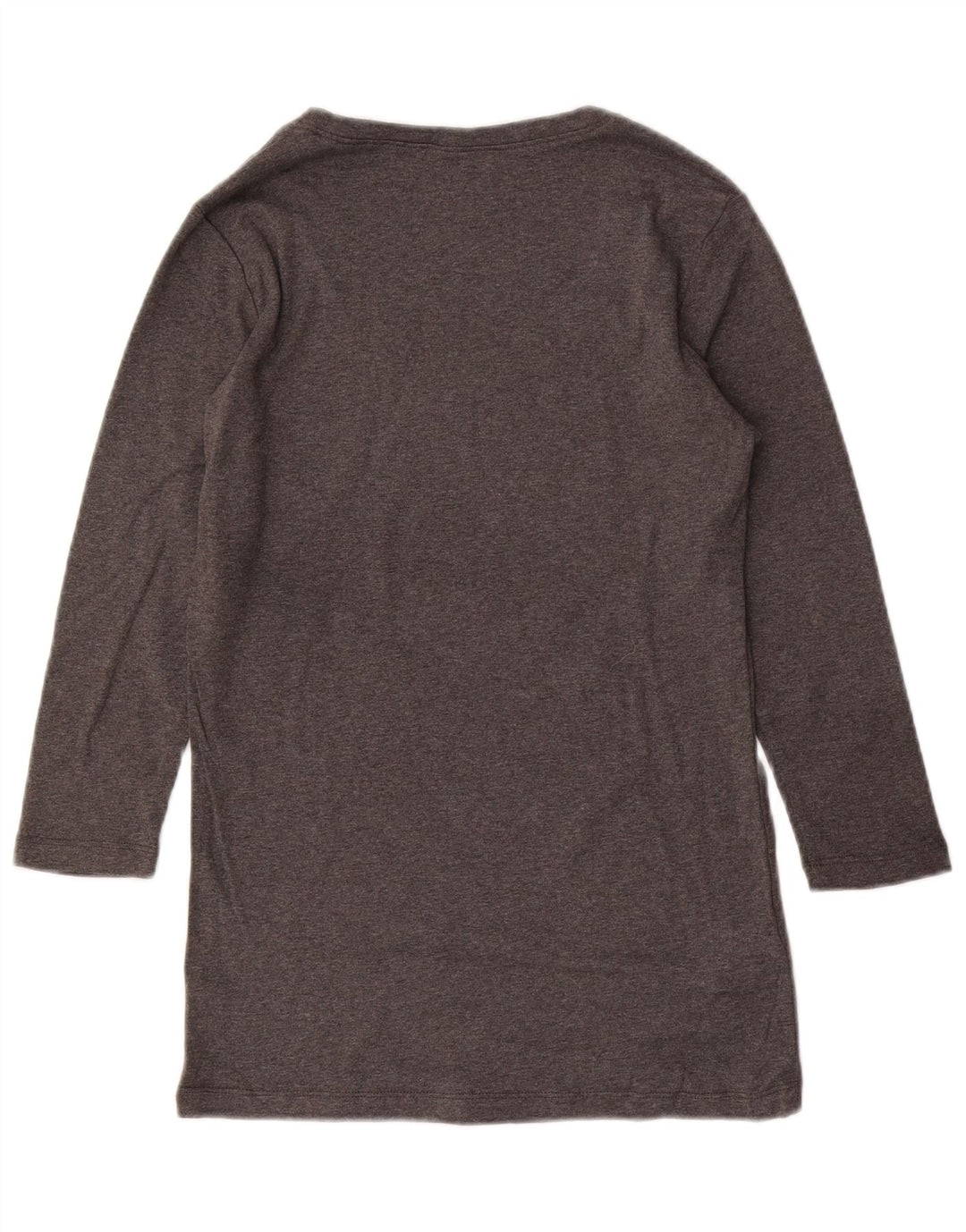 EDDIE BAUER Womens Top 3/4 Sleeve UK 12 Medium Grey Cotton