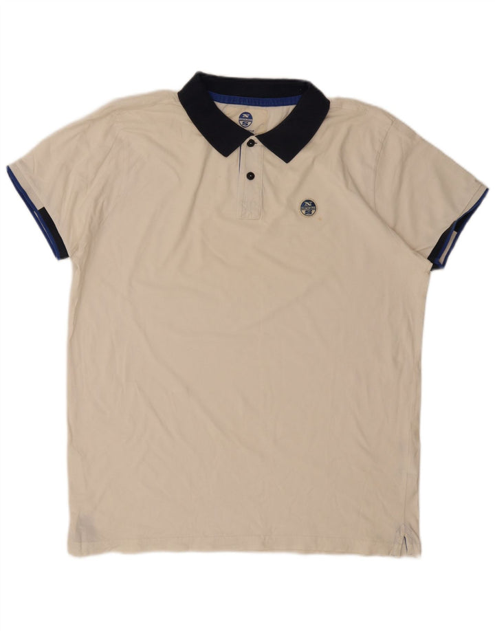 North Sails Mens Rugby Polo Shirt 2XL White Cotton