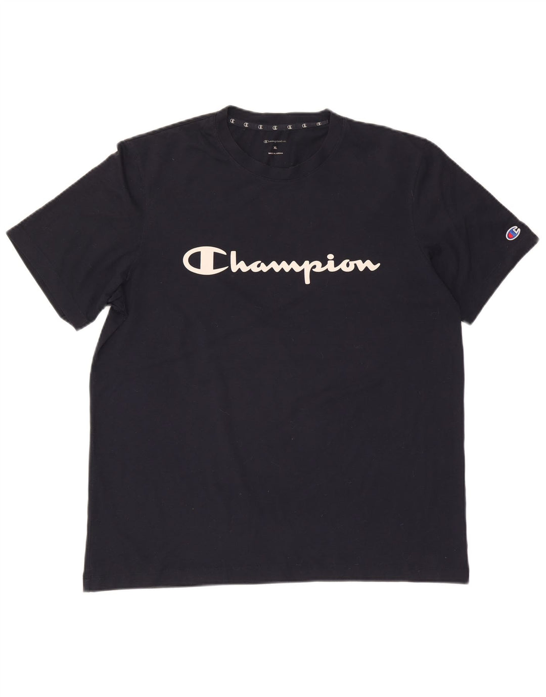 Champion Mens Graphic T-Shirt Top XL Navy Blue