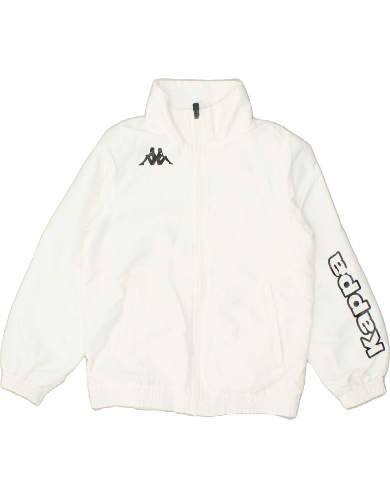 KAPPA Boys Graphic Tracksuit Top Jacket 7-8 Years White Polyester | Vintage Kappa | Thrift | Second-Hand Kappa | Used Clothing | Messina Hembry 