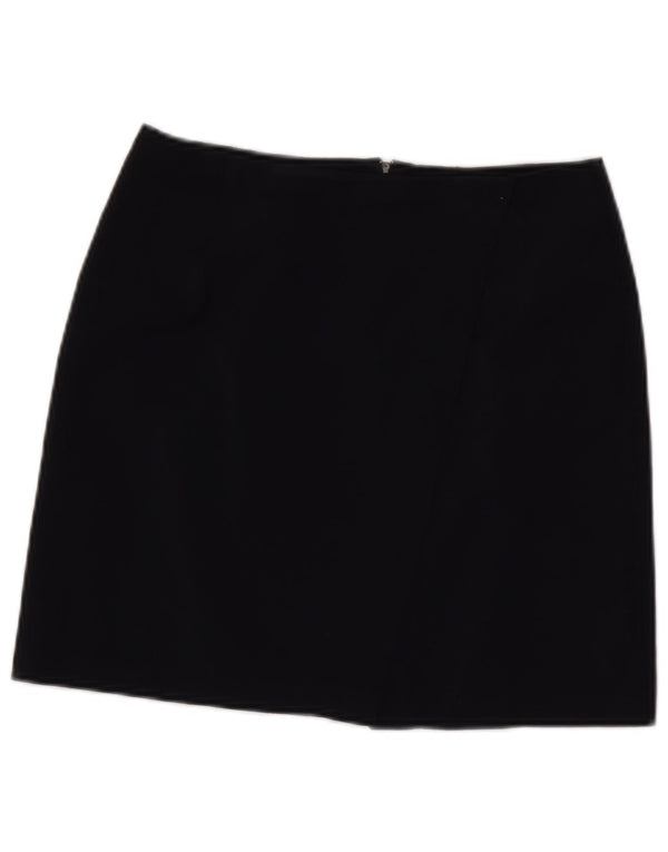 Benetton Womens Mini Skirt IT 44 Medium W28 Navy Blue Virgin Wool