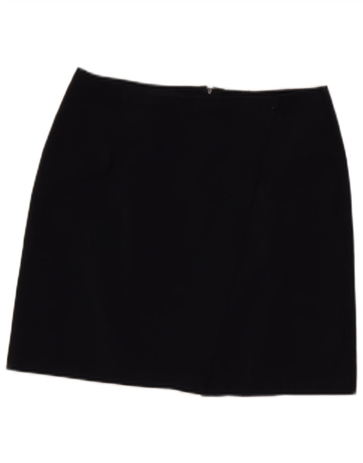 Benetton Womens Mini Skirt IT 44 Medium W28 Navy Blue Virgin Wool