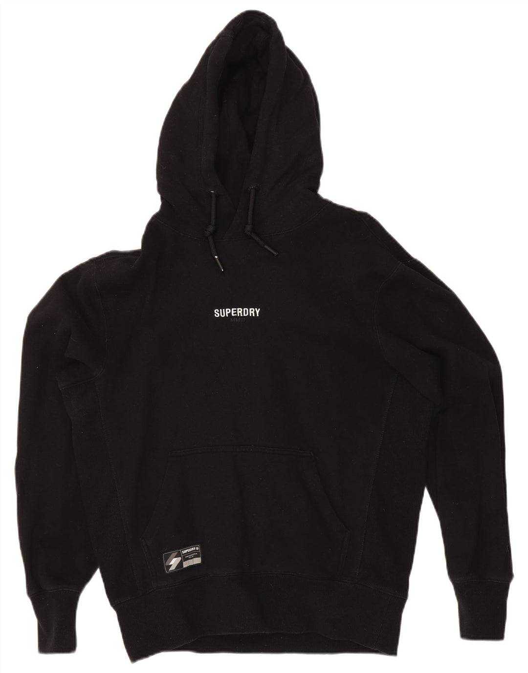 SUPERDRY Mens Loose Fit Hoodie Jumper Small Black Cotton