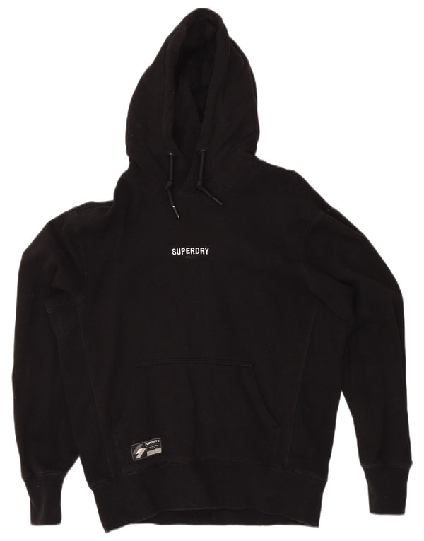 SUPERDRY Mens Loose Fit Hoodie Jumper Small Black Cotton