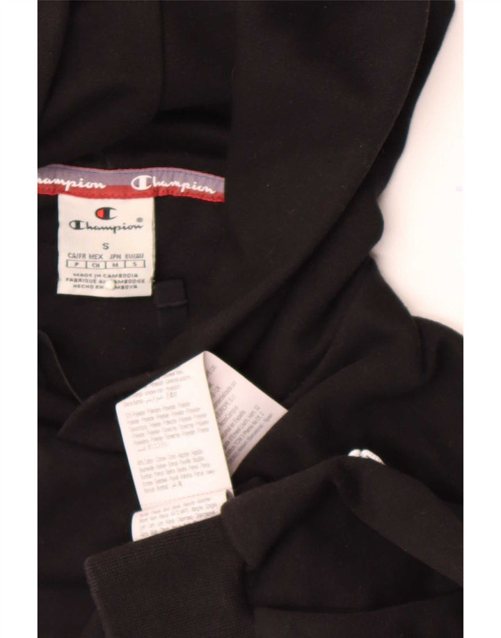 Champion Mens Graphic Hoodie Jumper Small Black Polyester