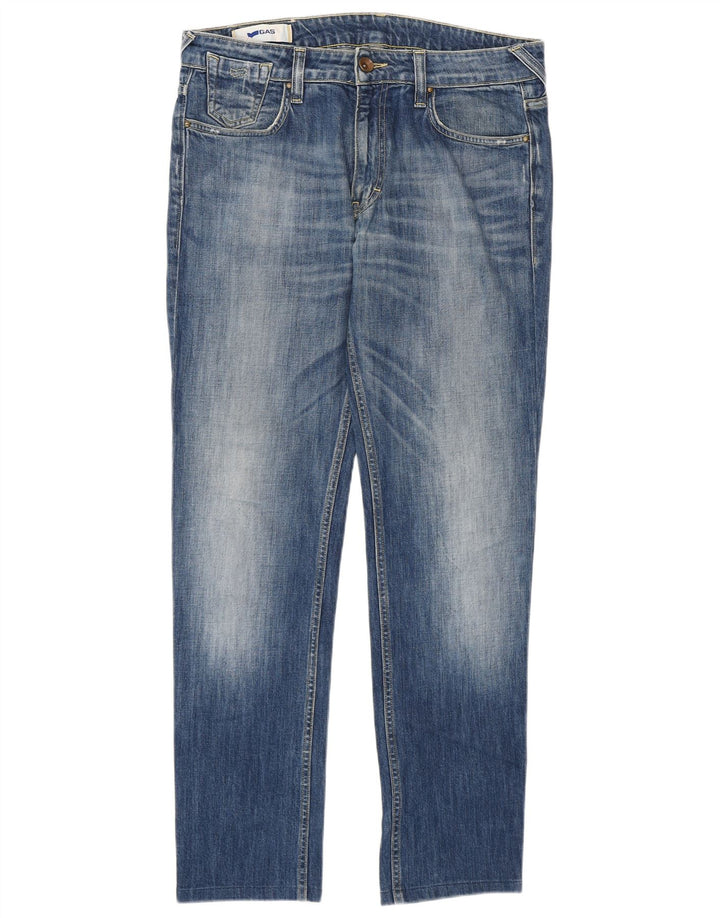 Gas Mens Slim Jeans W32 L30 Blue Cotton