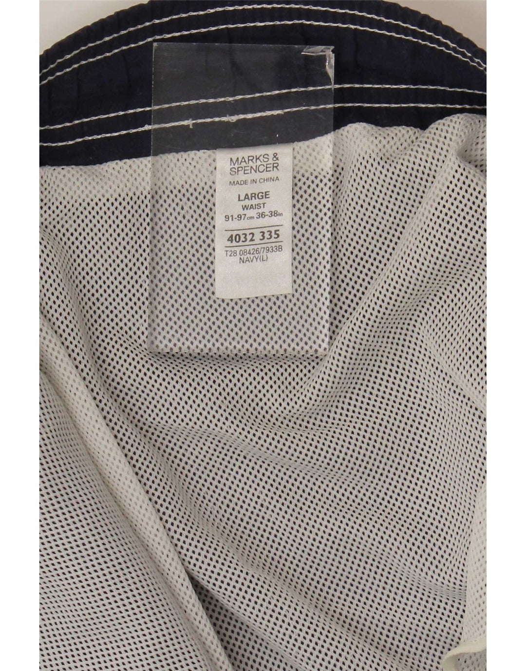 Marks & Spencer Mens Swimming Shorts Large Navy Blue Polyester
