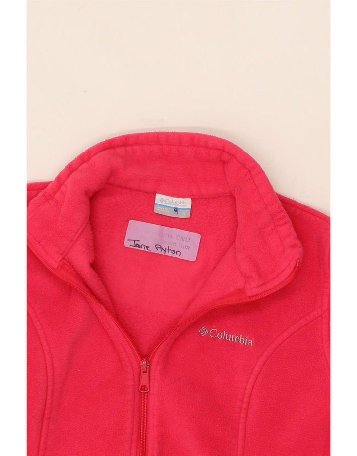 COLUMBIA Womens Fleece Jacket UK 16 Large Pink Polyester Vintage Columbia and Second-Hand Columbia from Messina Hembry 