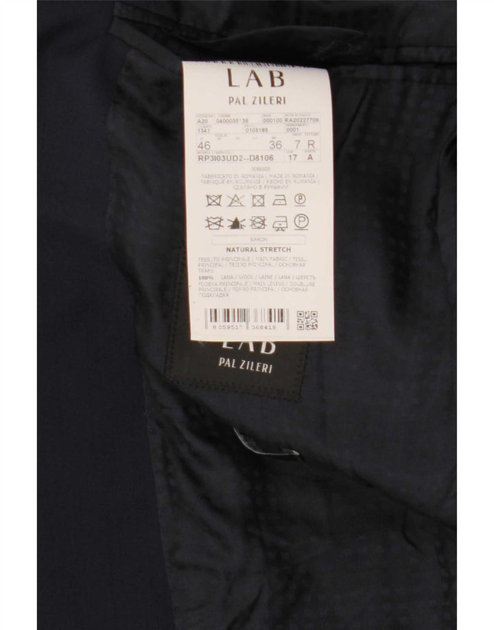 Pal Zileri Mens 2 Button Blazer Jacket IT 46 Small Navy Blue Wool
