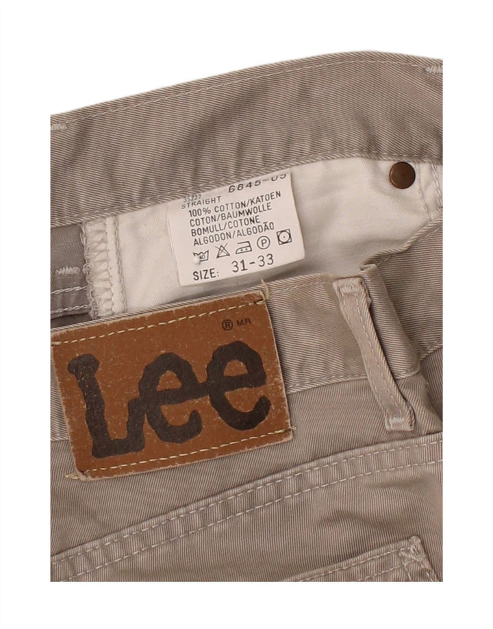 LEE Mens Straight Jeans W31 L33 Beige Cotton