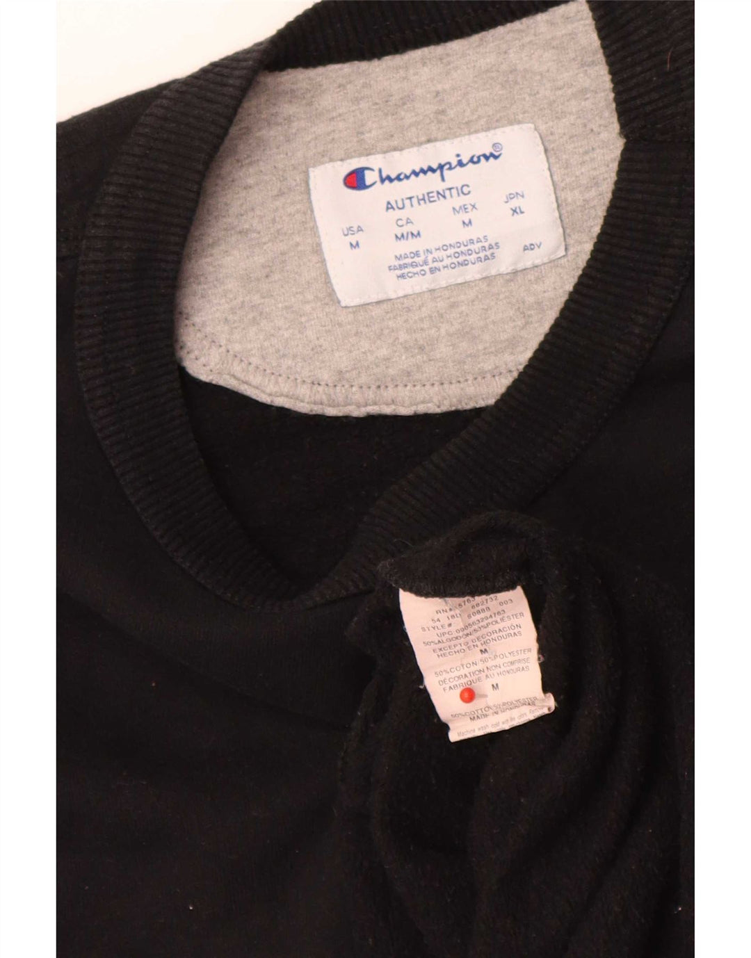 Champion Mens Sweatshirt Jumper Medium Black Cotton