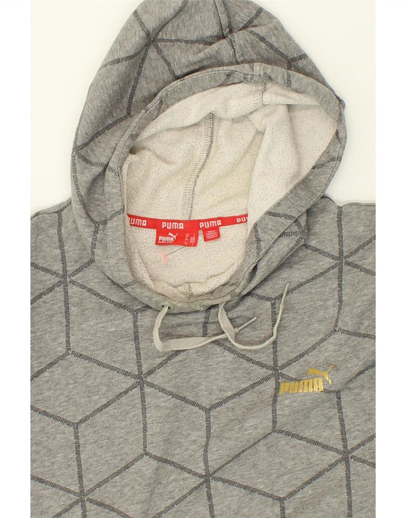 PUMA Mens Hoodie Jumper Large Grey Geometric Cotton Vintage Puma and Second-Hand Puma from Messina Hembry 