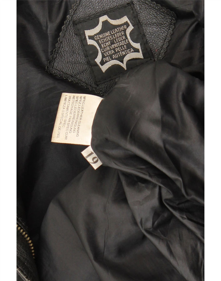 Vintage Womens Leather Jacket UK 16 Large Black Leather